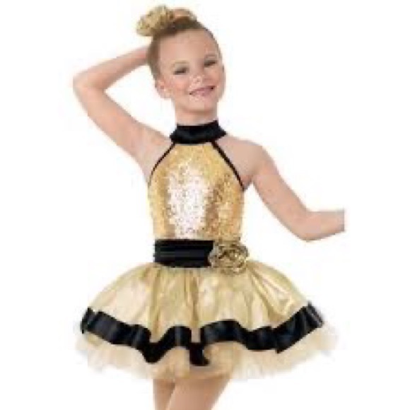 Weissman Gold & Black Sequin Tutu Dance Costume - Picture 6 of 6